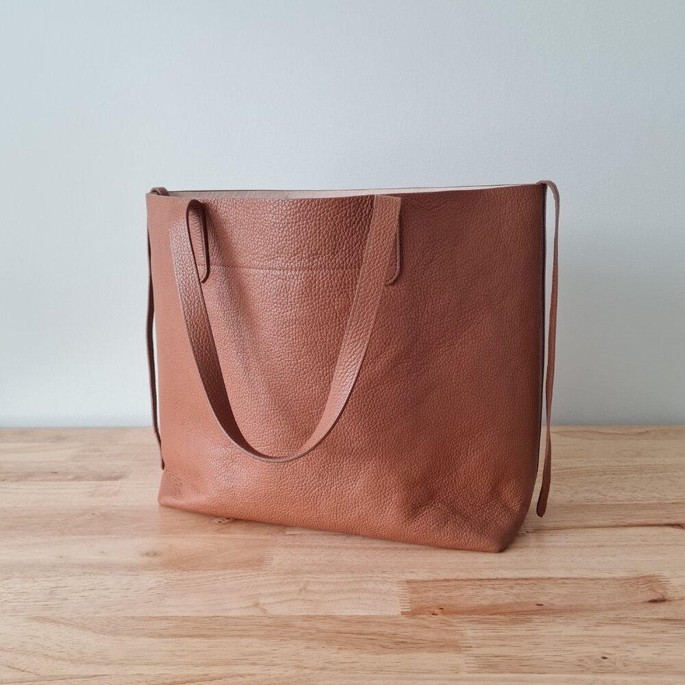 Cuyana Classic Large Structured Tote Rare Organizer Caramel Brown Leather - Picture 4 of 15